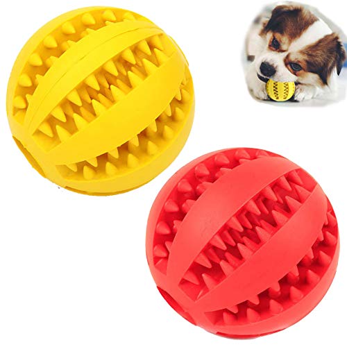 Sunglow Hundespielzeug-Ball, ungiftig, bissfest, Spielzeug-Ball für Haustiere, Hunde, Welpen, Katzen, Hundefutter, Leckerlis, Kauen, Zahnreinigungsball, Ball, groß/mittel/kleine Hunde. von Sunglow