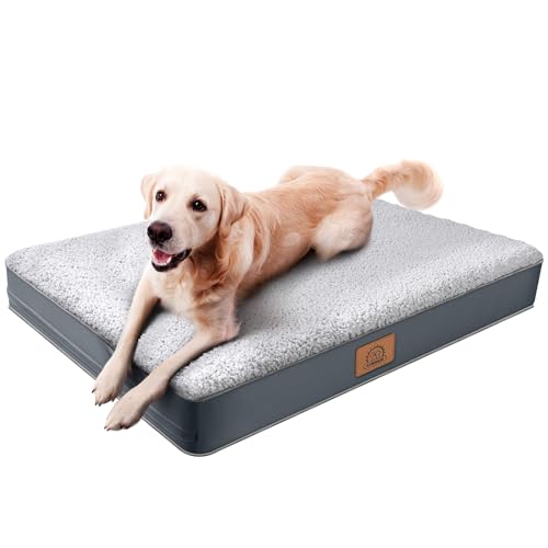 Sunheir Orthopädisches Hundebett für mittelgroße, große und extra große Hunde, großes Hundebett mit abnehmbarem, maschinenwaschbar (112x81x7.6 cm, Grau) von Sunheir