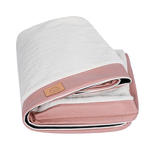 Sunheir Waschbare mittelgroße Hundebettbezüge, weicher Plüsch-Ersatz, wasserdichte Hundebettauskleidung, Haustierbettbezug mit Reißverschluss, 76,2 x 50,8 x 7,6 cm, Rosa, nur Bezug von Sunheir