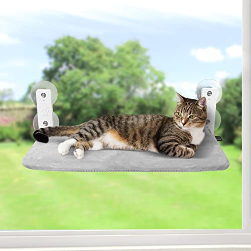 Sunhoo Katzen-Fenster-Hängematte, schnurlose Sitzstangen, Fensterbank, Sitzbett, faltbar, stabile Liege mit verbessertem Saugnapf, einfache Montage für Indoor-Katzen, Kätzchen-Regal, Nickerchen, 52,1 Sunhoo Katzen-Fenster-Hängematte, schnurlose Sitzstangen, Fensterbank, Sitzbett, faltbar, stabile Liege mit verbessertem Saugnapf, einfache Montage für Indoor-Katzen, Kätzchen-Regal, Nickerchen, 52,1 von Sunhoo