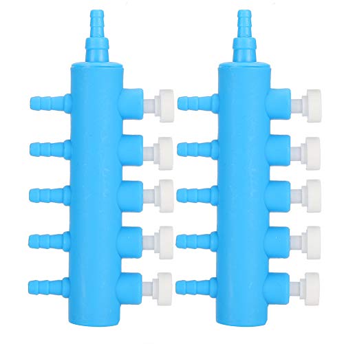 Sunicon 2pcs Fish Tank Air Splitter,Air Pipe Distributor Aquarium Oxygen Pump Adapter Accessory for Fish Tank (One Point and Five) von Sunicon