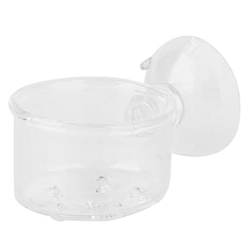 Sunicon Aquarium-Futterspender, transparenter Aquarium-Rotwurm-Futterspender mit Saugnäpfen, Aquarium-Behälter-Zubehör (Glass Perforated Cup (ideal for nematodes)) von Sunicon