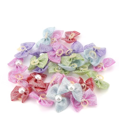 Sunicon Haustier-Haarschleife, 30 Stück, Katze, Welpe, Schleife, Haargummibänder, niedliche Haarperlenschleife mit Gummibändern für Welpen, Yorkie, Fellpflege, Haar-Accessoires, Sunicon Haustier-Haarschleife, 30 Stück, Katze, Welpe, Schleife, Haargummibänder, niedliche Haarperlenschleife mit Gummibändern für Welpen, Yorkie, Fellpflege, Haar-Accessoires, von Sunicon