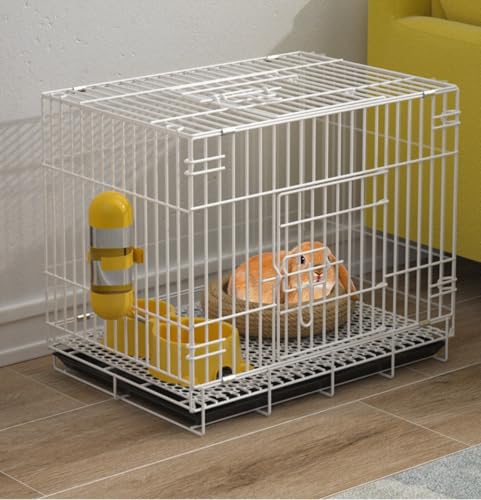 Kaninchenkäfig, Kaninchenkäfig mit zwei Ebenen, Meerschweinchenkäfig, Frettchenkäfig, Chinchilla-Käfig, Haus für kleine Tiere (mit Tablett + Gitter + Tränke + Grasnest + Futterbox) von SunjianAMZ
