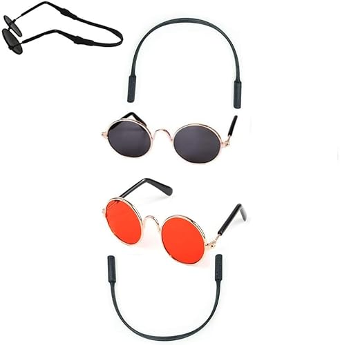 Sunjiyan 2 Stück zufällige Farbwahl Haustier-Brillen, Haustierzubehör, Sonnenbrille, 3 cm, Rollenspiel, Kostüm, Foto Requisiten von Sunjiyan