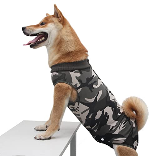 Dog Surgical Recovery Suit Bauchwundenschutz, After Surgery Wear, E-Collar Alternative für Hunde, Heimtierbekleidung (XS, Camouflage) von Sunlane