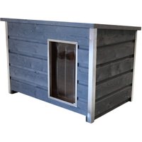 SunnyDogs Wetterfeste Holz-Hundehütte grau mit aufklappbarem Flachdach, 116x75x80 cm SunnyDogs Wetterfeste Holz-Hundehütte grau mit aufklappbarem Flachdach, 116x75x80 cm von SunnyDogs