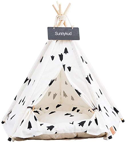 Sunnykud Tipi Zelt für Haustiere Hundezelt Katzenzelt Haustierzelte Häuser mit Kissen Abnehmbar und Waschbar Haustierbett Wegklappen Haustier Hundebett Katzenbett (L:60x60x70cm, Schwarzkiefer) Sunnykud Tipi Zelt für Haustiere Hundezelt Katzenzelt Haustierzelte Häuser mit Kissen Abnehmbar und Waschbar Haustierbett Wegklappen Haustier Hundebett Katzenbett (L:60x60x70cm, Schwarzkiefer) von Sunnykud
