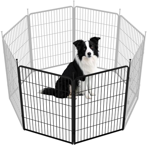 SunsGrove Welpenauslauf, Schwerlast Hundestall für drinnen mit 1 Türen, Anti-Rost Hundezaun, Automatische Verriegelung, Pet Playpen for Yard RV Camping (100 cm, 2 Paneele) von SunsGrove