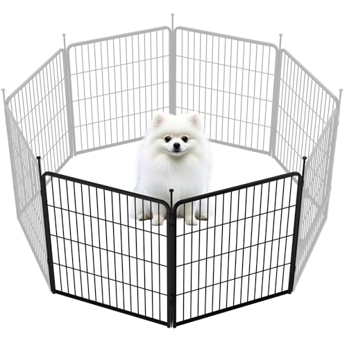 SunsGrove Welpenauslauf, Schwerlast Hundestall für drinnen mit 1 Türen, Anti-Rost Hundezaun, Automatische Verriegelung, Pet Playpen for Yard RV Camping (80 cm, 2 Paneele) von SunsGrove
