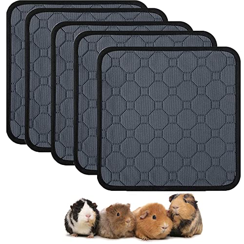 Guinea Pig Fleece Cage Liners - Washable Guinea Pig Pee Pads, Waterproof Reusable & Anti Slip Guinea Pig Bedding Fast and Super Absorbent Pee Pad for Small Animals Food and Water Bowl Mat (S) von pequano