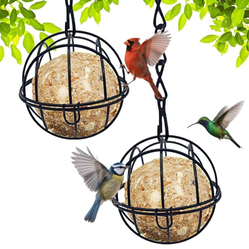 2 Stück Meißenknödelhalter Vogelfutterstation,Meisenknödelhalter zum Aufhängen,Futterspender Vögel,Futterspender für Wildvögel,Futtersäule mit Dach,Vogelfutterstation mit Klappdeckel von Sunshine smile