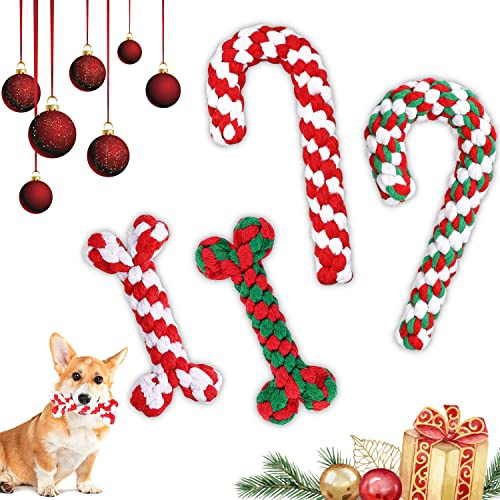 4Pcs Hundespielzeug Zuckerstange,Hunde Kauspielzeug,Hundezähne Reinigungsseil Spielzeug,Hundeseilspielzeug,Weihnachten Hundespielzeug,Weihnachts Zuckerstange Seil,Weihnachten Hund Haustiere Kauen von Sunshine smile