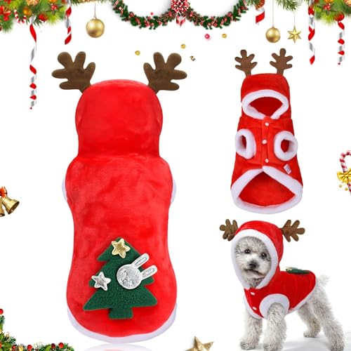 Haustier Weihnachtskostüm, Hundekostüm Weihnachten, Weihnachten Katzen Kleidung, Weihnachten Hundebekleidung Baumwolle Pullover feiern Weihnachten Winter Mantel für Kleine Katze Hund von Sunshine smile