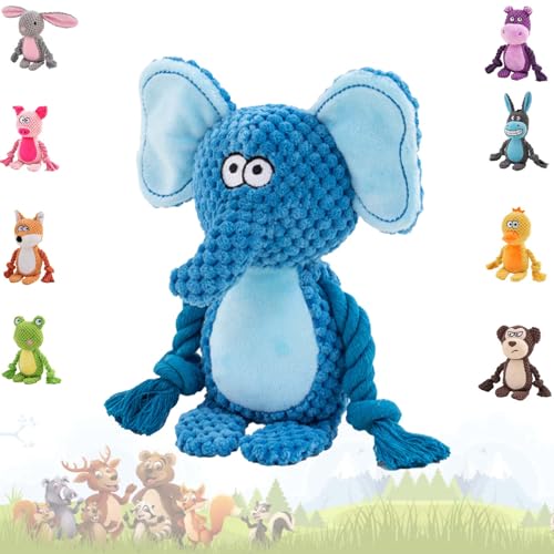 Hundespielzeug,Hund Quietschspielzeug mit Knitterpapier, Plüschtier Hund Plüsch Kauspielzeug,Intelligenzspielzeug für Hunde,Hundespielzeug Kleine Hunde,Quietschendes Hundespielzeug(Blauer Elefant) von Sunshine smile