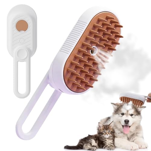 Katzenbürste mit Dampf,Steamy Cat Brush,Selbstreinigender Sprühkamm,Steamy Pet Brush Dog Cat,Katzen Hund Haustier Spray Kamm,Wasser DampfbüRste Katzenkamm,Dampfbürste für Katze und Hund von Sunshine smile