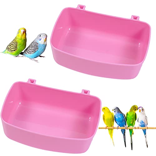 Sunshine smile 2 Pack Papagei Badewanne,Kleine Papagei Dusche Bad,Vogelbadewanne FüR KäFig,HäNgen Vogelbad Badewanne,Papageiendusche VogelkäFig ZubehöR,Papagei Badewanne Vogel,VogelkäFig-ZubehöR von Sunshine smile