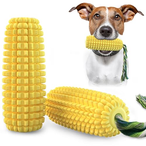 SunshineFace Dog Chew Toys, Interactive Corn Toys, Dog Aggressive Chewers, Puppy Toothbrush Teeth Cleaning Toy, for Dogs Training and Cleaning Teeth von SunshineFace