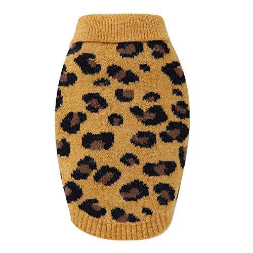 SunshineFace Hund Pullover Haustier Winter Strickwaren Leopardenmuster Welpen Warme Kleidung von SunshineFace