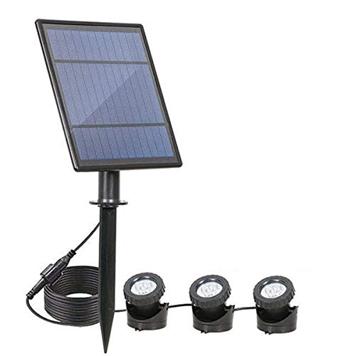 SunshineFace Solarbetriebener, wasserdichter RGB-Strahler, für den Außenbereich, Garten, Teich, Pool, Unterwasserlicht von SunshineFace