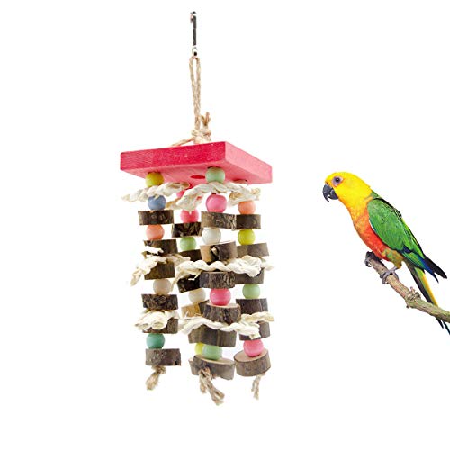 SunshineFace Vogel Kauspielzeug Papageien Schwingen Hängenden Holzblöcken Spielzeug für Papageien Und Vögel von SunshineFace
