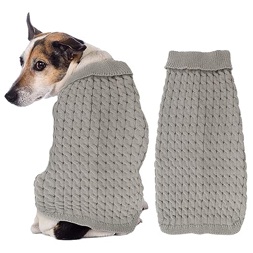 Hundepullover, Hundepullover Pullover, Rollkragen, dicke warme Hundekleidung, Zopfstrickwaren, Winter-Sweatshirt, für mittelgroße große Hunde von Sunshineface
