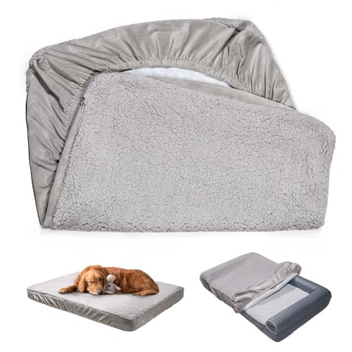 Sunsleek Hundebett-Bezug, waschbar, Tierhaar, leicht zu reinigen, wasserdicht, gesteppt, ultraweicher Plüsch-Haustierbettbezug, Welpenbettbezug, 91,4 x 68,9 cm, für Hunde/Katze, nur Bezug Sunsleek Hundebett-Bezug, waschbar, Tierhaar, leicht zu reinigen, wasserdicht, gesteppt, ultraweicher Plüsch-Haustierbettbezug, Welpenbettbezug, 91,4 x 68,9 cm, für Hunde/Katze, nur Bezug von Sunsleek