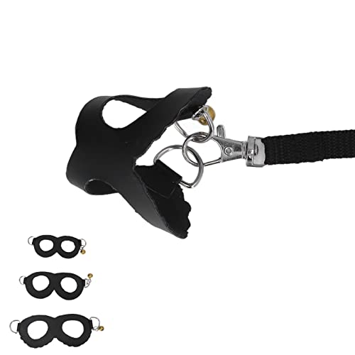 Sunydog Hamstergurt Lederset Soft Walking Weste Glocken Kleine Haustiere - Premiumqualität, Langlebig (Schwarz) von Sunydog