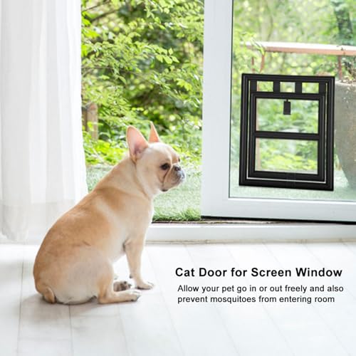 Sunydog Kunststoff Pet Door Magnetic Locking Safe Klappe Easy Screen Window Gate Cats Katzen (L Tagesstil) von Sunydog
