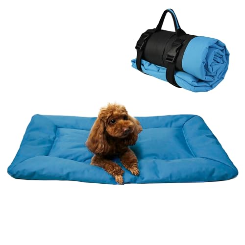 Sunydog Outdoor-Hundebett, aufrollbare Reise-Hunde-Schlafmatte, 83 x 55 cm, Hundebett-Matte für mittelgroße und kleine Hunde, wasserdicht, tragbar und wiederverwendbar, Camping-Reise-Haustiermatte von Sunydog