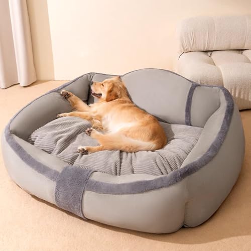 Sunyongfly Große Haustier-Schlafmatten Hundebetten für große Hunde Waschbares Hundebett mit gefüttertem, abnehmbarem Bezug, extra großes Hundebett Sofa(100X75X40cm(39.3X29.5X15.7in)) von Sunyongfly