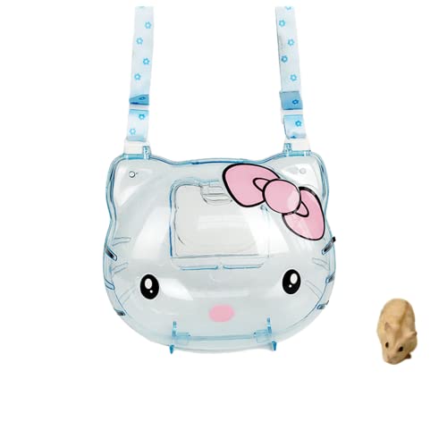 Hamsterträger, Kleintier-Transportbox für Outdoor-Abenteuer, transparenter und atmungsaktiver tragbarer Handtaschen-Rucksack mit Schultergurten. von Sunyunday