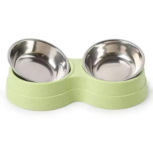 Suoumwa Doppelte Futternäpfe für Haustiere, Wasserspender, Edelstahl, Trinknapf, Futterspender für Katzen und Welpen, Futterzubehör für Hunde, Blau von Suoumwa