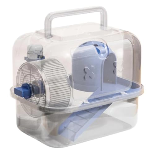 Suoumwa Haustierbedarf- Tragbar für Hamsterträger Käfig, Atmungsaktive Kleine Tierhandtasche, Outdoor Pet Cage Hülle für Hamster-Eichhörnchen-Standard-Set (Blau) von Suoumwa