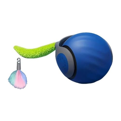 Suoumwa Wave-Design Interaktives Katzenball-Automatikspielzeug für Alle Böden, Intelligente Begleitung, Blau von Suoumwa