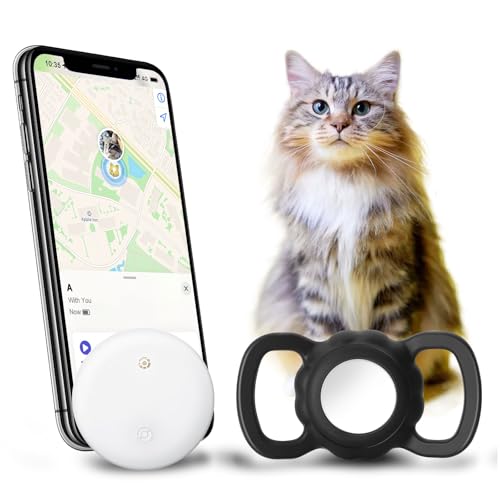Katzentracker, GPS Tracker für Katzen, Ortungs-Tracker mit Halterung, keine monatliche Gebühr, kompatibel mit Apple Airtag Find My (nur iOS), Anti-Verlust-Tracking-Gerät für Haustiere, Gepäck, Taschen von Suoxiom