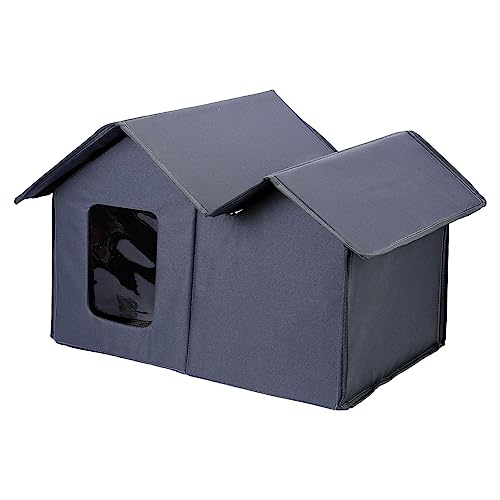 Katzenhaus für den Außenbereich | Winterfest Wasserdicht Haustierhaus | Faltbarer Hundehütte für draußen | Haustierschutz für den Winter | 55x33x38cm von Supatmul