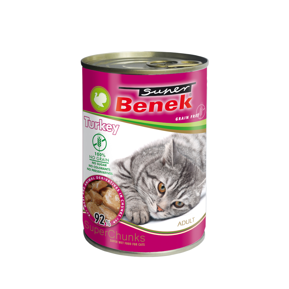 Sparpaket Super Benek Getreidefrei Chunks 20 x 415 g - Truthahn in Sauce Sparpaket Super Benek Getreidefrei Chunks 20 x 415 g - Truthahn in Sauce von Super Benek