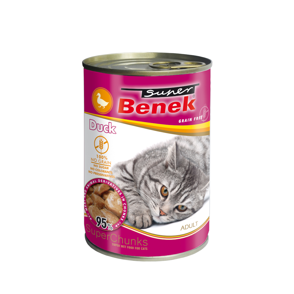 Super Benek Getreidefrei Chunks 10 x 415 g - Ente in Sauce Super Benek Getreidefrei Chunks 10 x 415 g - Ente in Sauce von Super Benek