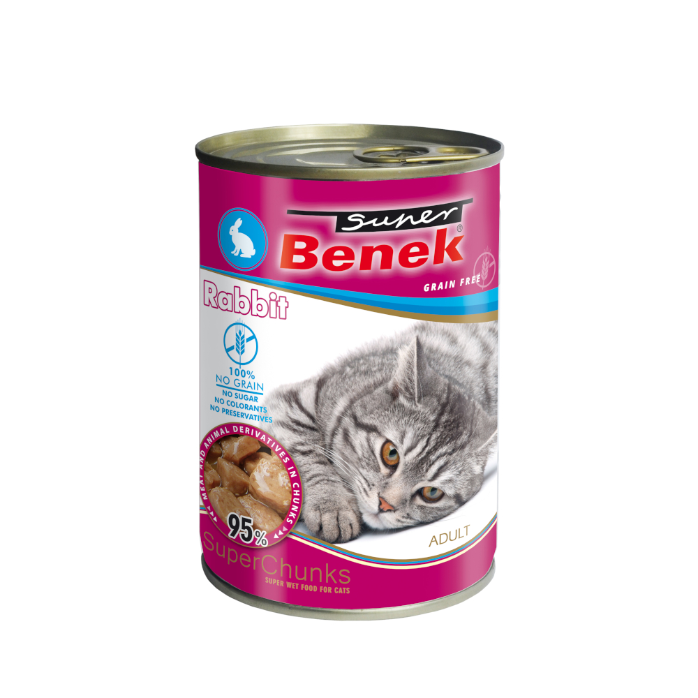 Super Benek Getreidefrei Chunks 10 x 415 g - Kaninchen in Sauce Super Benek Getreidefrei Chunks 10 x 415 g - Kaninchen in Sauce von Super Benek