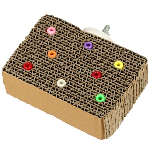 Super Bird Creations SB1216 Leckerli-Block aus Karton, interaktives Kau- und Futtersuchspielzeug für kleine Vögel, Papageien, Nymphensittiche, Sittiche, fördert Erkundung und körperliche Bewegung von Super Bird Creations