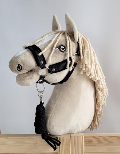 Seilhalteleine für Hobbypferd. Set ohne Pferd. Schwarz. Hobby Horse. von Super Hobby Horse