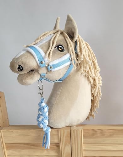 Seilhalteleine für Hobbypferd. Set ohne Pferd. Weiß-Himmelblau, Hobby Horse. Seilhalteleine für Hobbypferd. Set ohne Pferd. Weiß-Himmelblau, Hobby Horse. von Super Hobby Horse