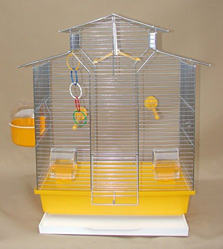 Vogelkäfig,Wellensittichkäfig,Exotenkäfig,60 cm Vogelkäfig Super Trouper Vogelbauer Wellensittich Kanarien Voliere Vogelhaus Käfig IZA 2 II in gelb + 3x GRATIS von Super Trouper. St. Witte