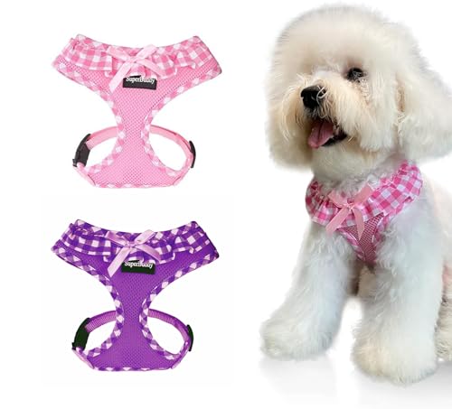 Hundegeschirr, weiches Netzgewebe, super atmungsaktiv, leicht, für Welpen, Hunde, Spaziergänge im Freien, Rosa und Lila, Größe S Hundegeschirr, weiches Netzgewebe, super atmungsaktiv, leicht, für Welpen, Hunde, Spaziergänge im Freien, Rosa und Lila, Größe S von SuperBuddy