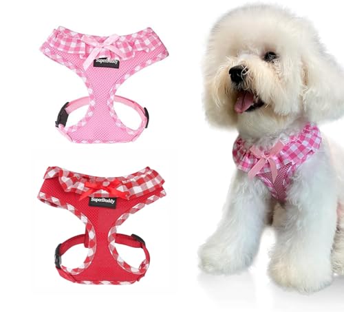 SuperBuddy Hundegeschirr, weiches Netzgewebe, super atmungsaktiv, leicht, für Welpen, Hunde, Spaziergänge im Freien, Rosa und Rot, Größe XS SuperBuddy Hundegeschirr, weiches Netzgewebe, super atmungsaktiv, leicht, für Welpen, Hunde, Spaziergänge im Freien, Rosa und Rot, Größe XS von SuperBuddy