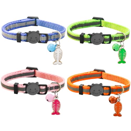 SuperBuddy Katzenhalsbänder mit Glöckchen – 4 Stück Katzen-Sicherheitshalsbänder für Jungen und Mädchen – Sicherheitsschnalle, Kätzchenhalsband für Haustierbedarf, Sachen, Zubehör SuperBuddy Katzenhalsbänder mit Glöckchen – 4 Stück Katzen-Sicherheitshalsbänder für Jungen und Mädchen – Sicherheitsschnalle, Kätzchenhalsband für Haustierbedarf, Sachen, Zubehör von SuperBuddy