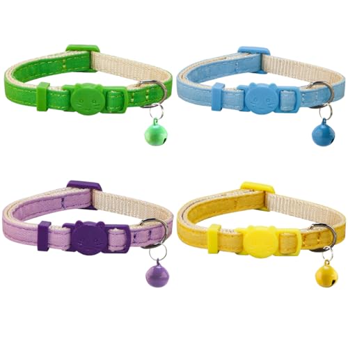 SuperBuddy Katzenhalsbänder mit Glöckchen – 4 Stück Katzen-Sicherheitshalsbänder für Jungen und Mädchen – Sicherheitsschnalle, Kätzchenhalsband für Haustierbedarf, Sachen, Zubehör SuperBuddy Katzenhalsbänder mit Glöckchen – 4 Stück Katzen-Sicherheitshalsbänder für Jungen und Mädchen – Sicherheitsschnalle, Kätzchenhalsband für Haustierbedarf, Sachen, Zubehör von SuperBuddy