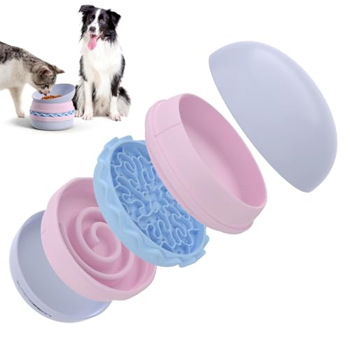 5-in-1-Katzennäpfen-Set, 15,5 cm, niedlich, bunt, Hamburgerform, stapelbar für einfache Lagerung und Reisen, erhöhte Schalen für Futter und Wasser, Haustiernäpfe geeignet für Katzen und kleine Hunde von SuperDesign