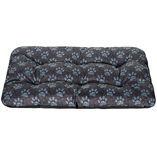 SuperKissen24. Hundebett Hundekissen Hundematratze Tierbett für Kleine, Mittlere und Grosse Hunde - Wasserdicht, Waschbar - Größe L - Schwarz und Grau - Pfoten aus flachs SuperKissen24. Hundebett Hundekissen Hundematratze Tierbett für Kleine, Mittlere und Grosse Hunde - Wasserdicht, Waschbar - Größe L - Schwarz und Grau - Pfoten aus flachs von SuperKissen24.